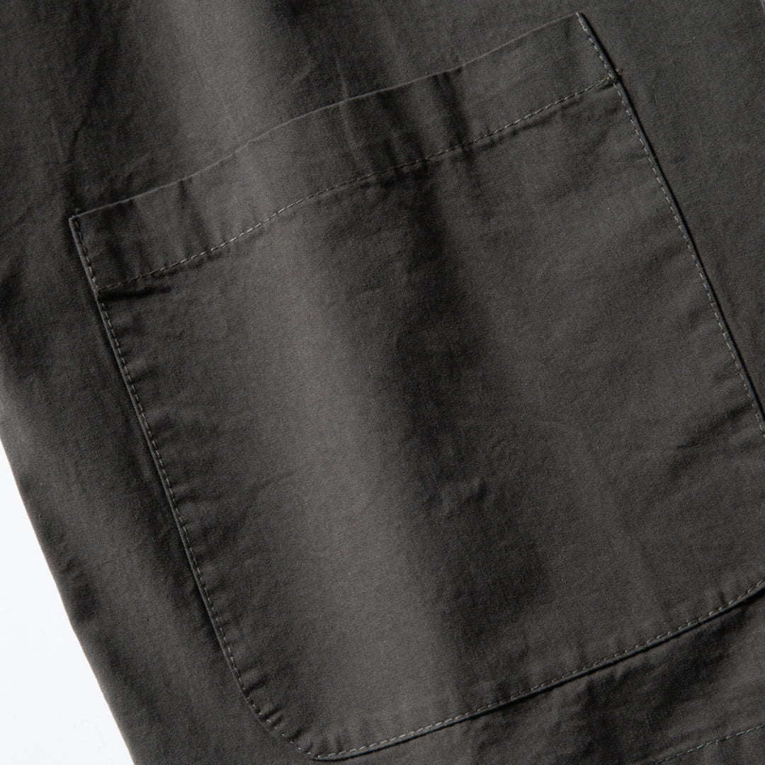 crew plaid collarless shirt