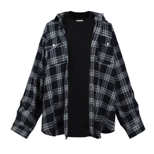 Oversized Two Piece Plaid Shirt
