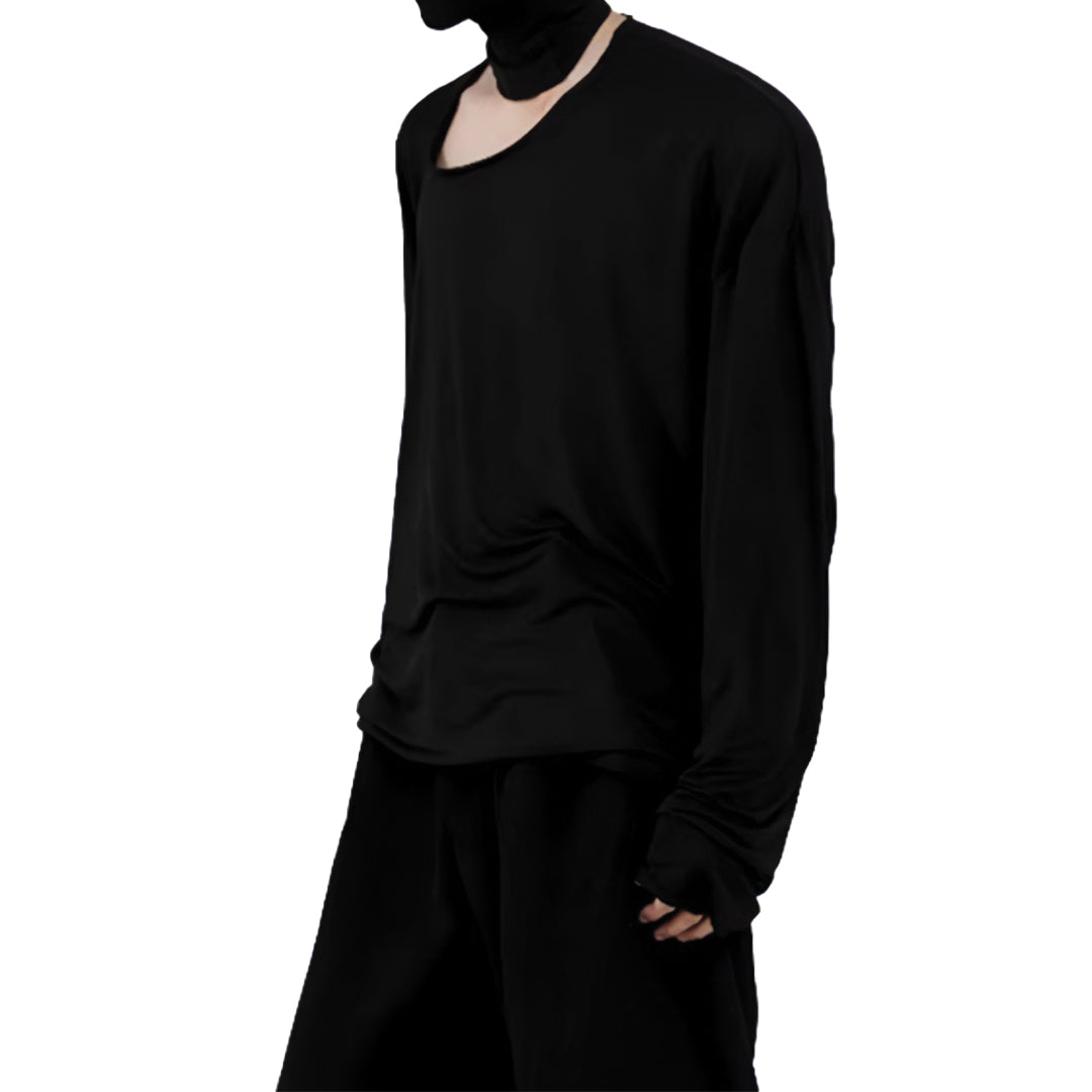 slanted long sleeve t-shirt