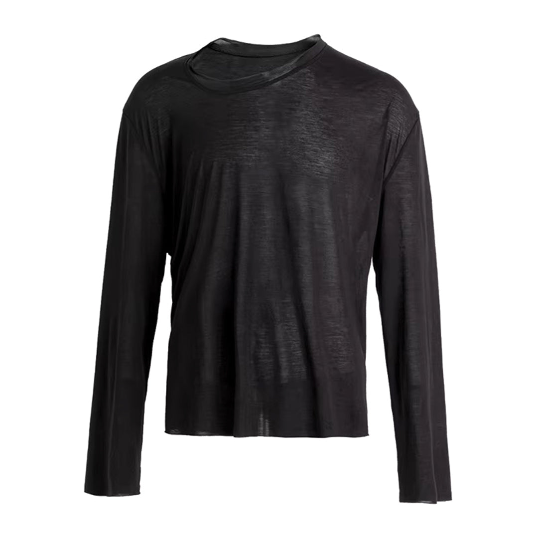slanted long sleeve t-shirt