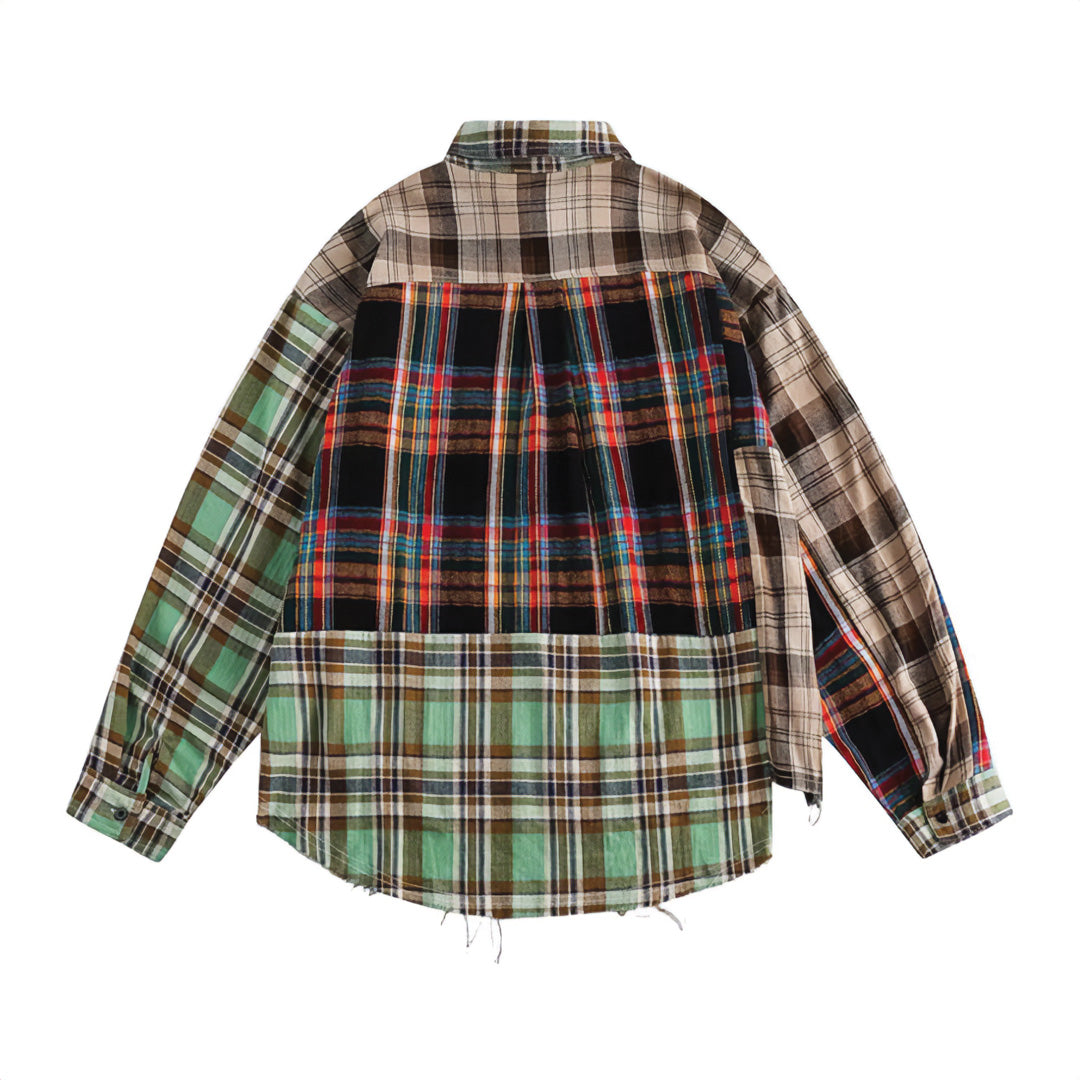 heritage patchwork plaid shirt