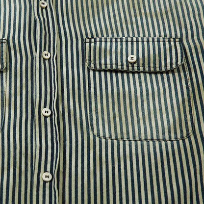 Distressed Pocket Striped Shirt