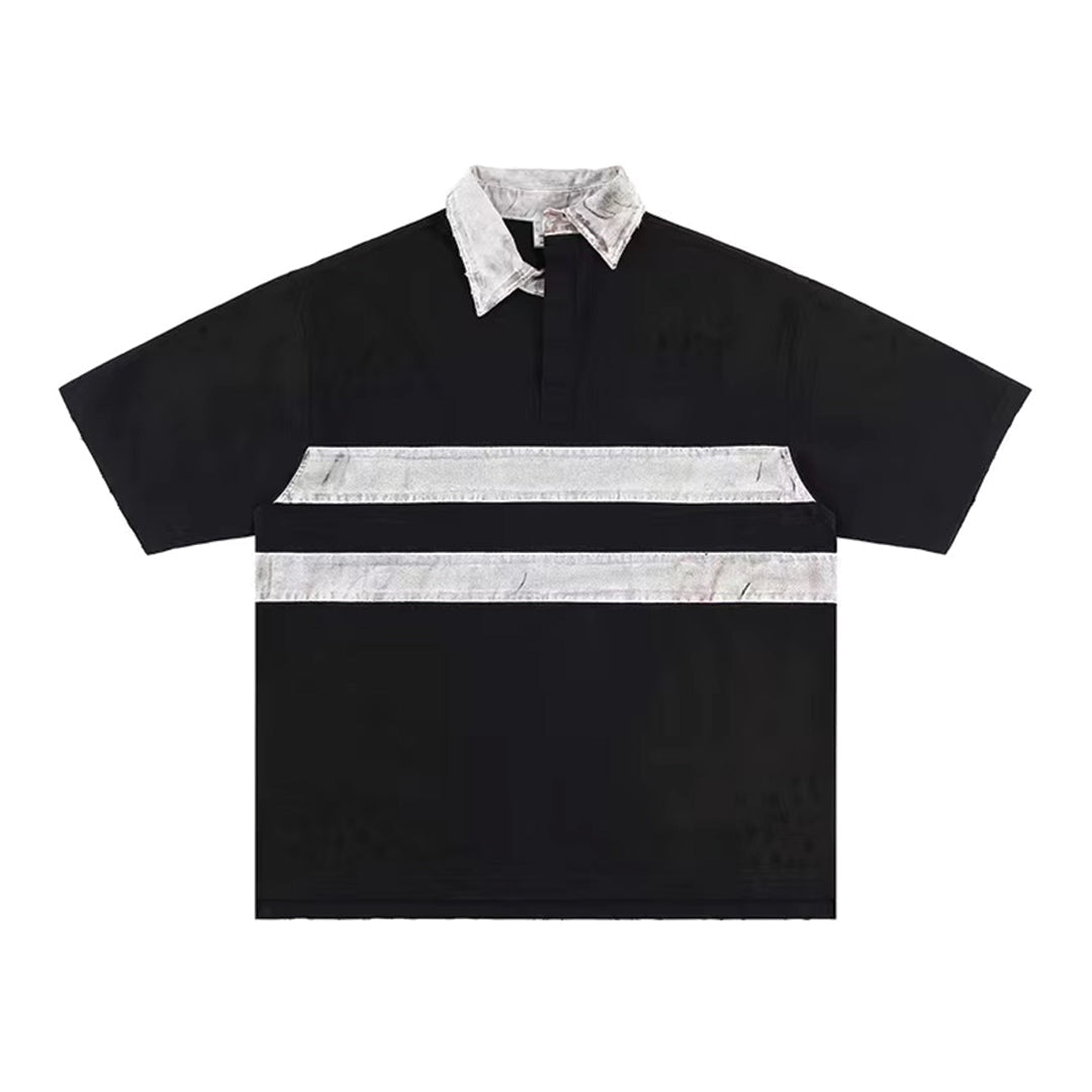 destroyed striped polo shirt
