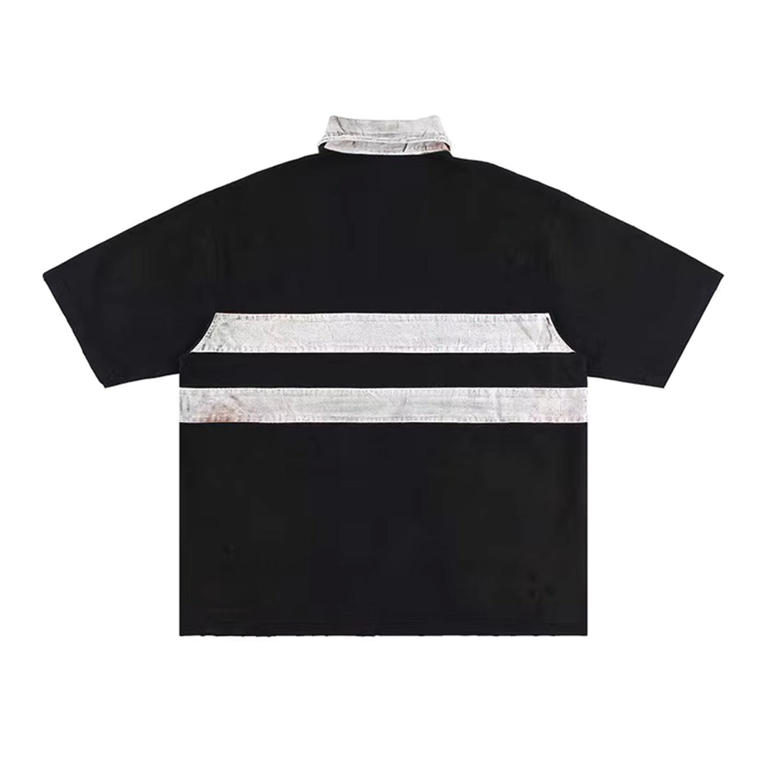 destroyed striped polo shirt