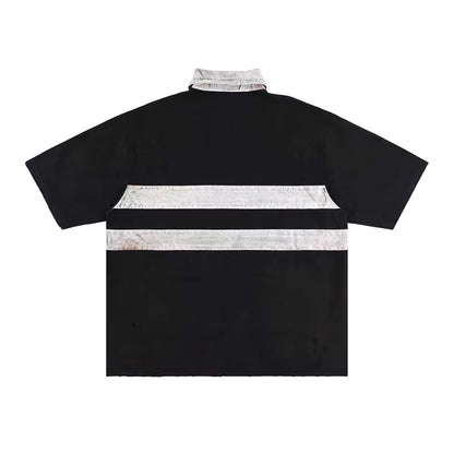 Destroyed Striped Polo Shirt
