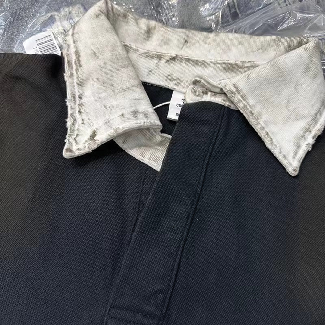 destroyed striped polo shirt