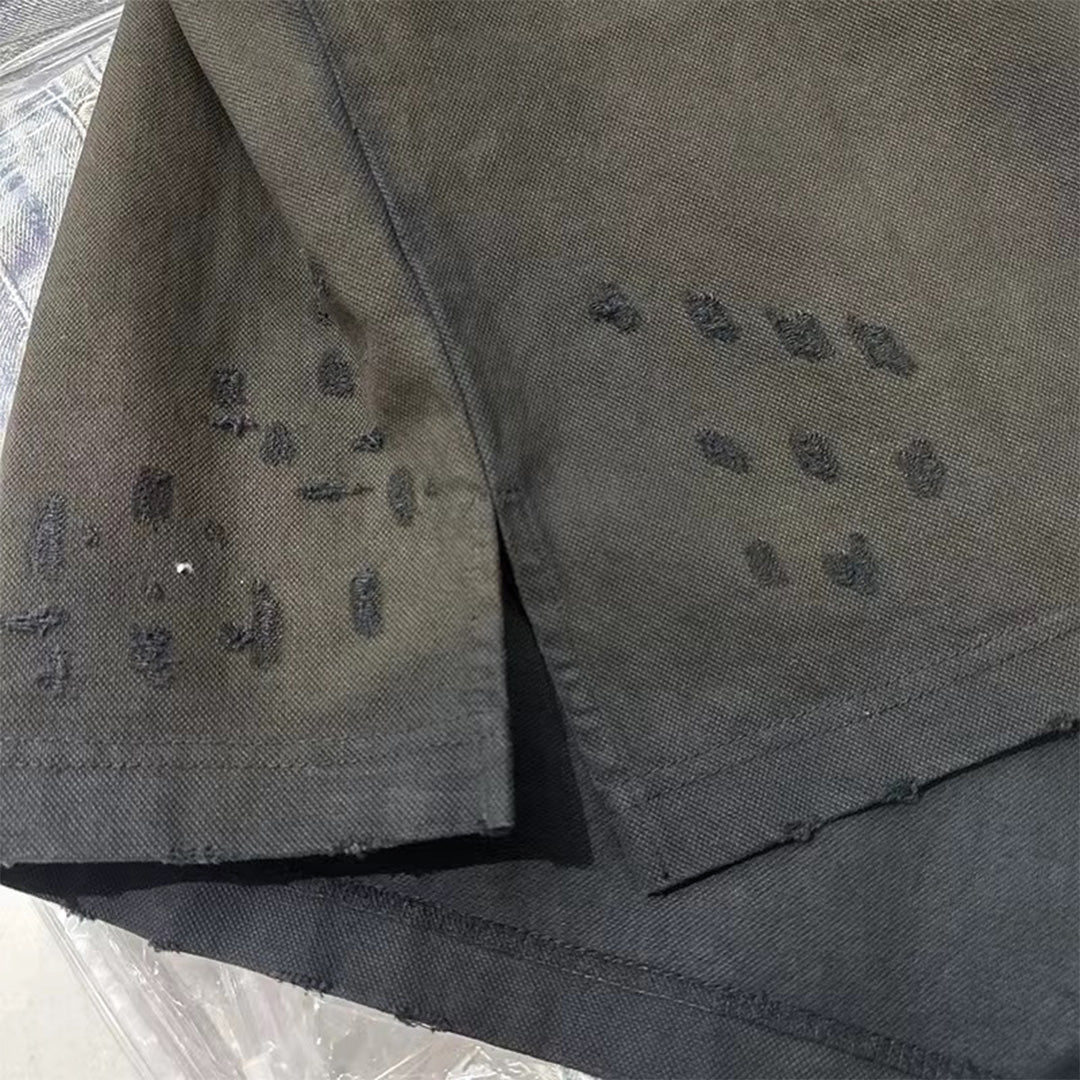 destroyed striped polo shirt