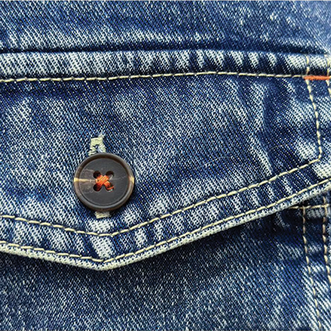 paisley washed denim shirt