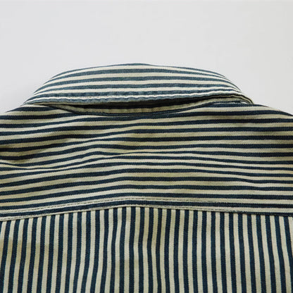 Distressed Pocket Striped Shirt