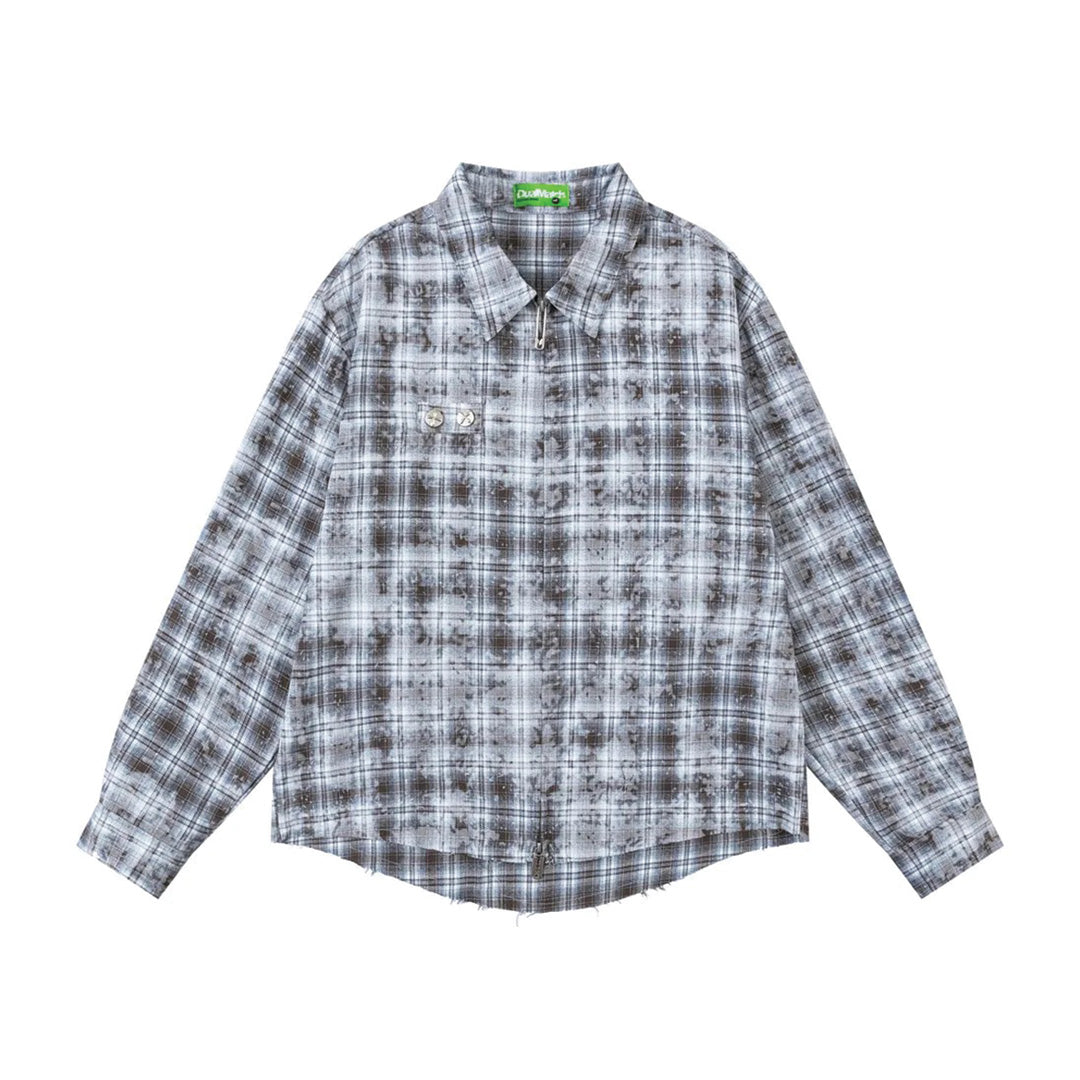 noir bleu distress shirt