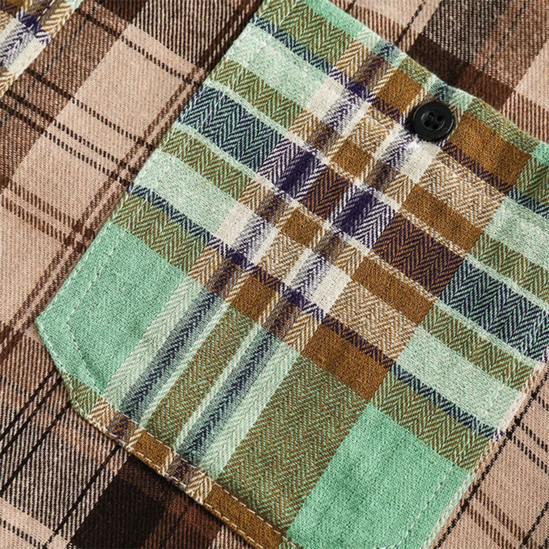 heritage patchwork plaid shirt