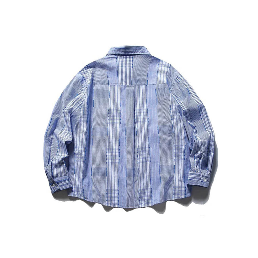 splice blue plaid shirt