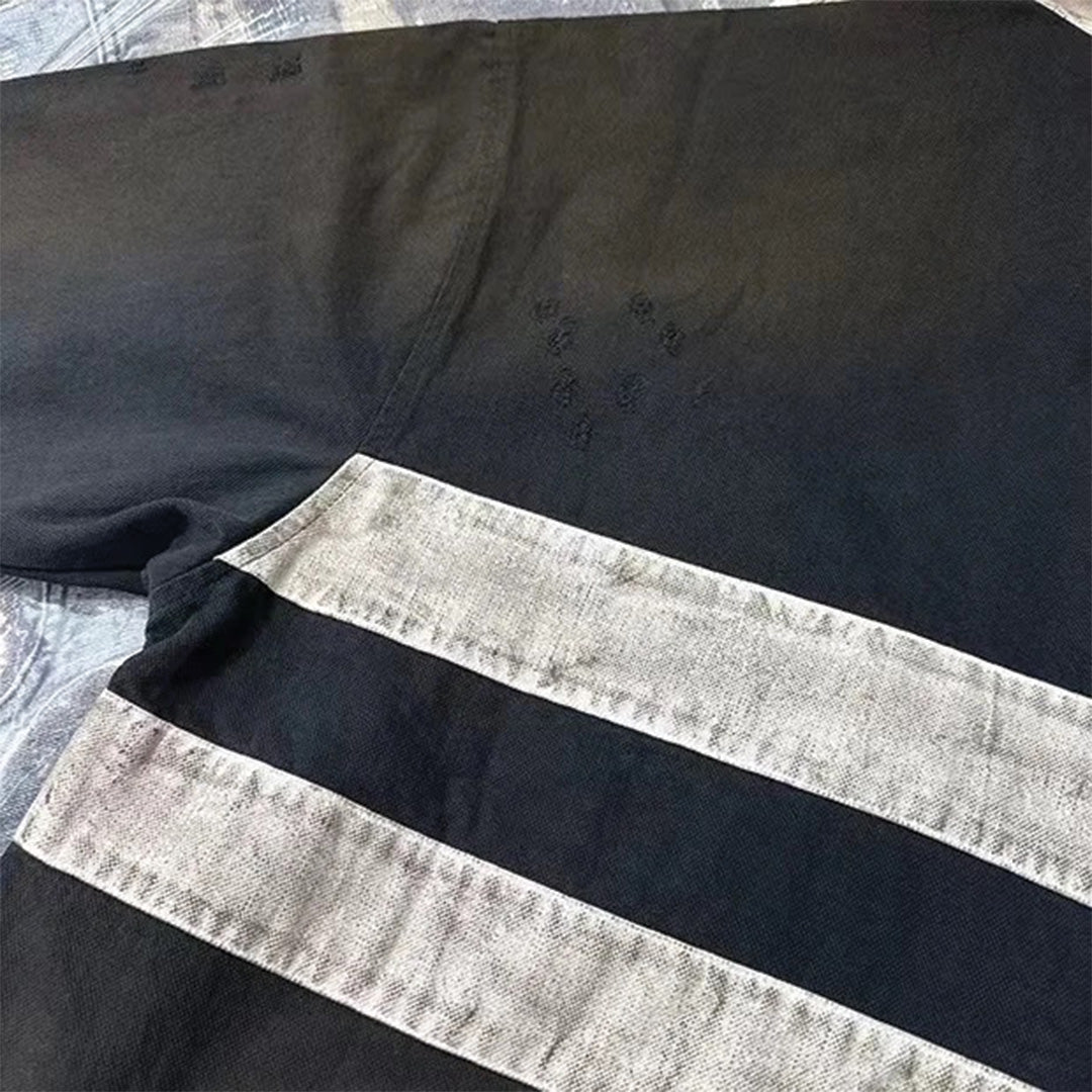 destroyed striped polo shirt