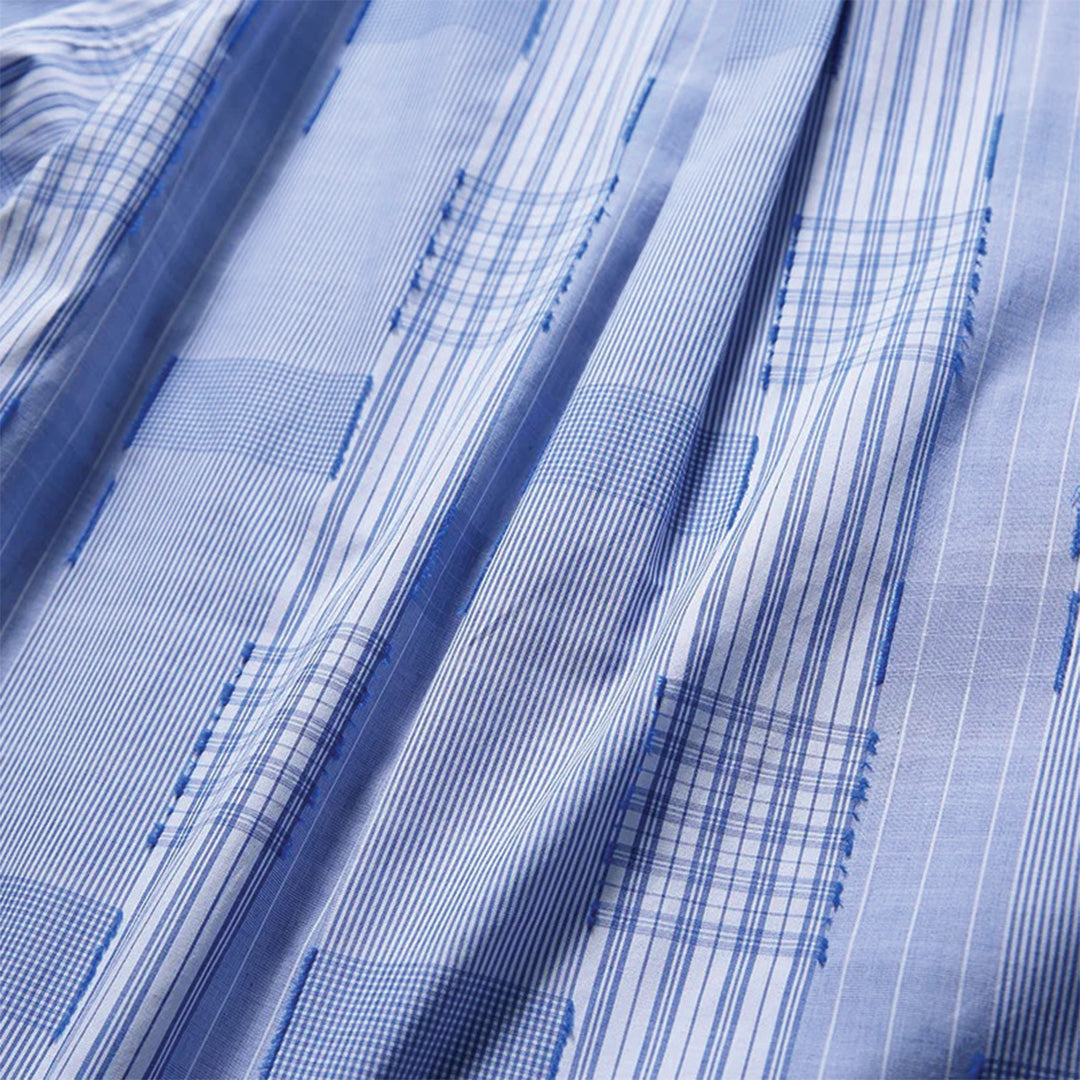 splice blue plaid shirt