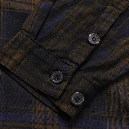 Gradient Plaid Hooded Overshirt