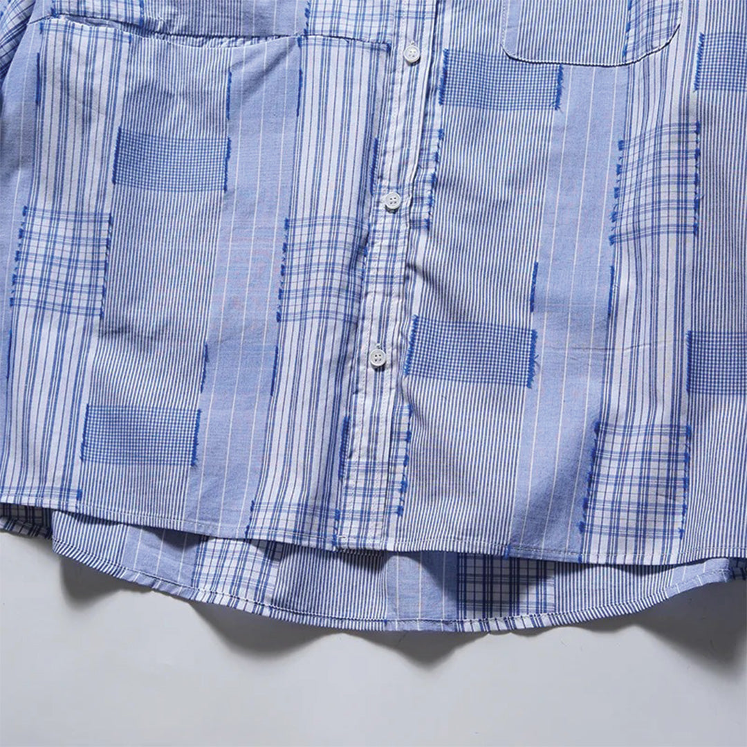 splice blue plaid shirt