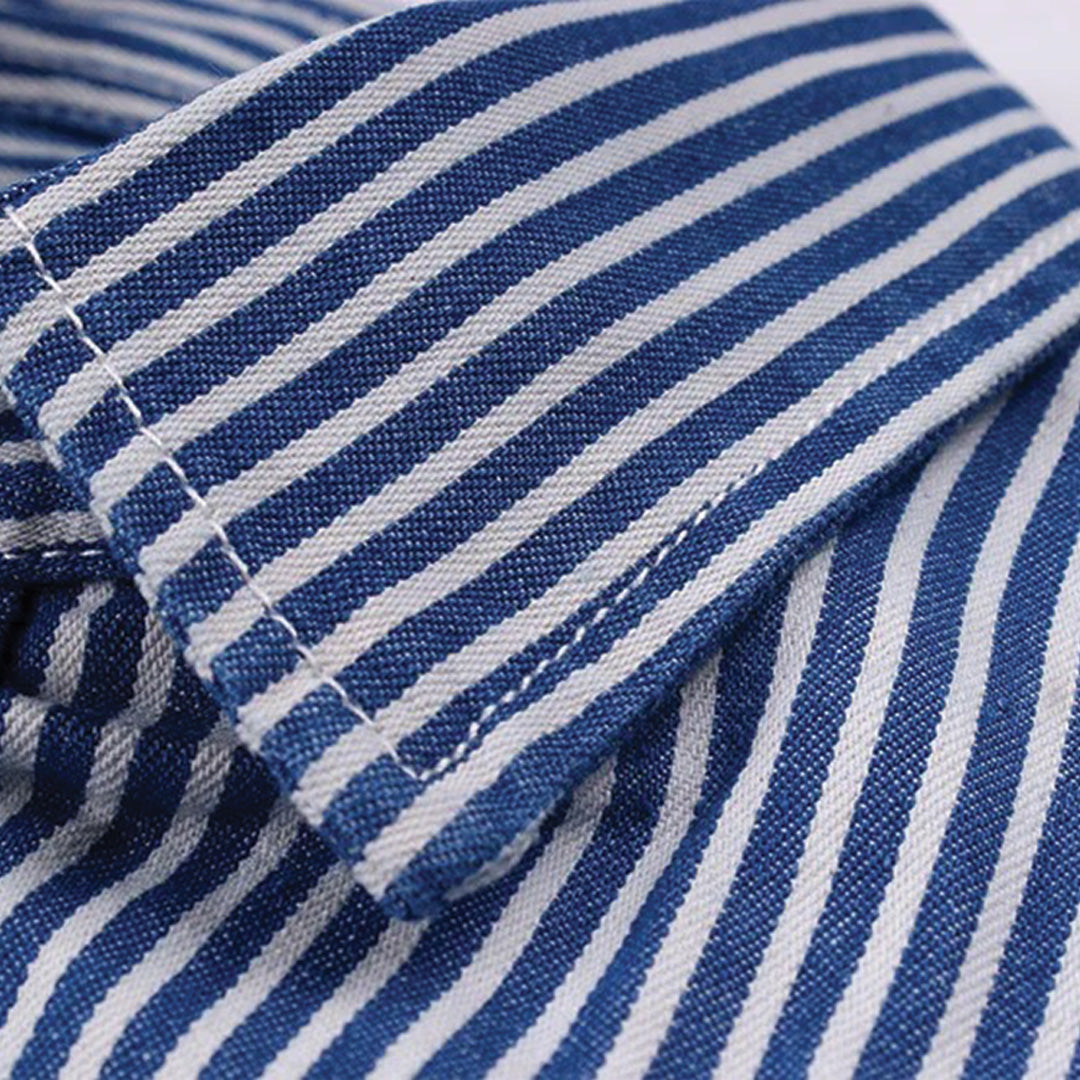 retro striped work shirt