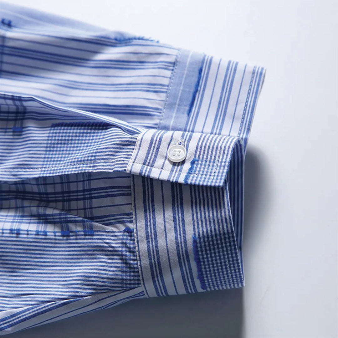 splice blue plaid shirt