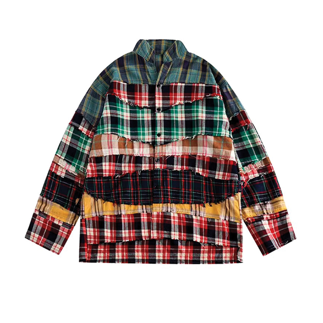 band collar oversized shirt