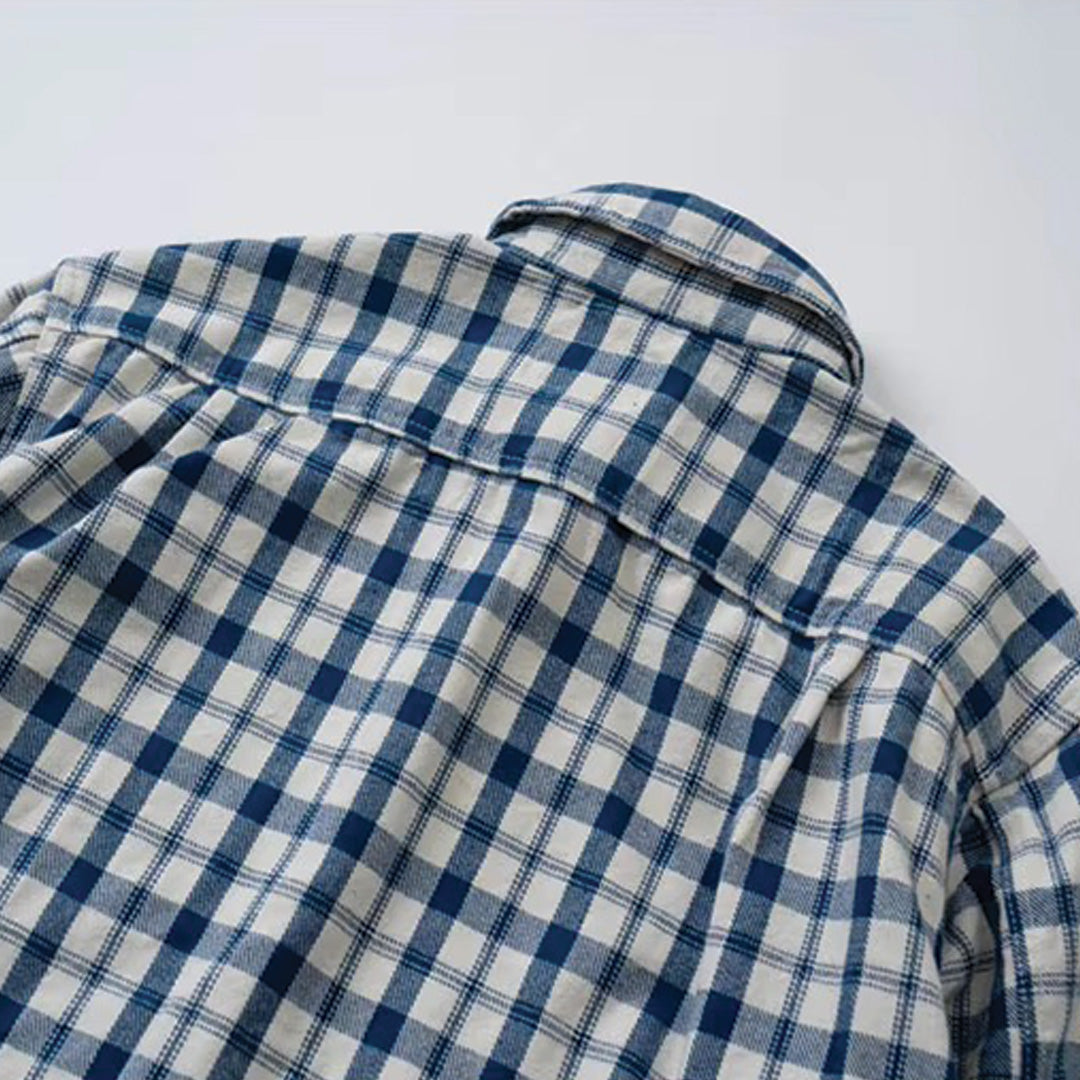 plaid denim clash shirt