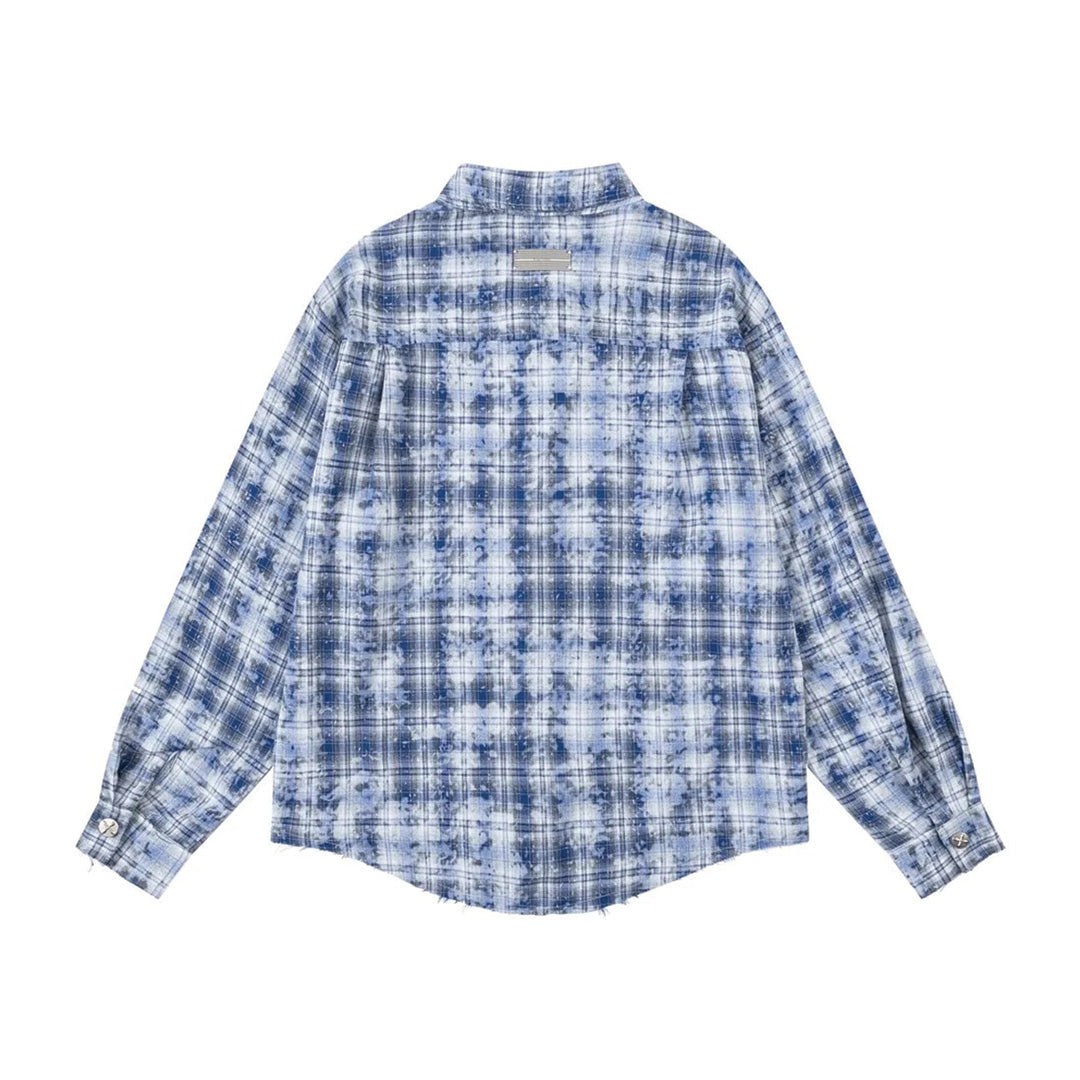 noir bleu distress shirt