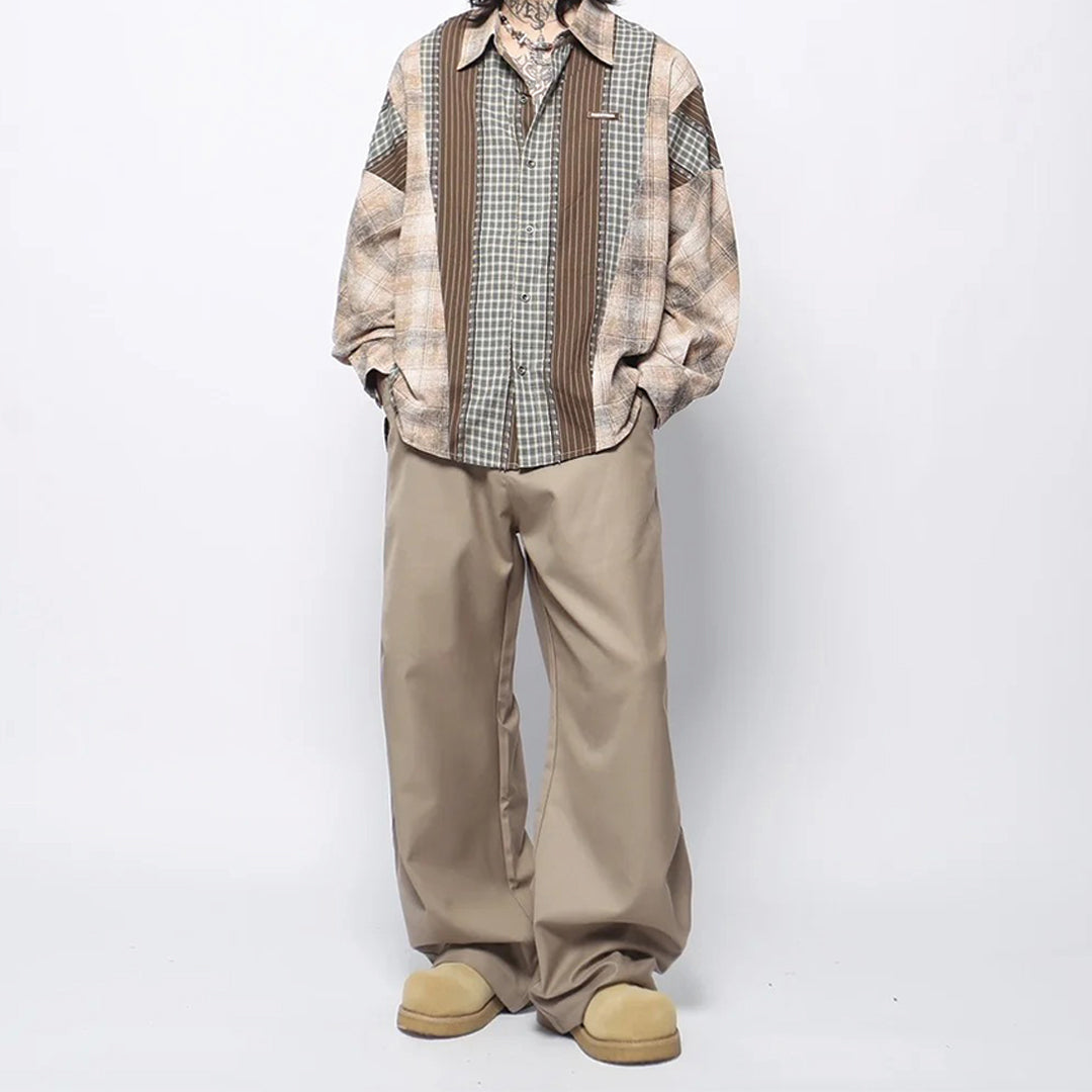 pine plaid colorblock shirt