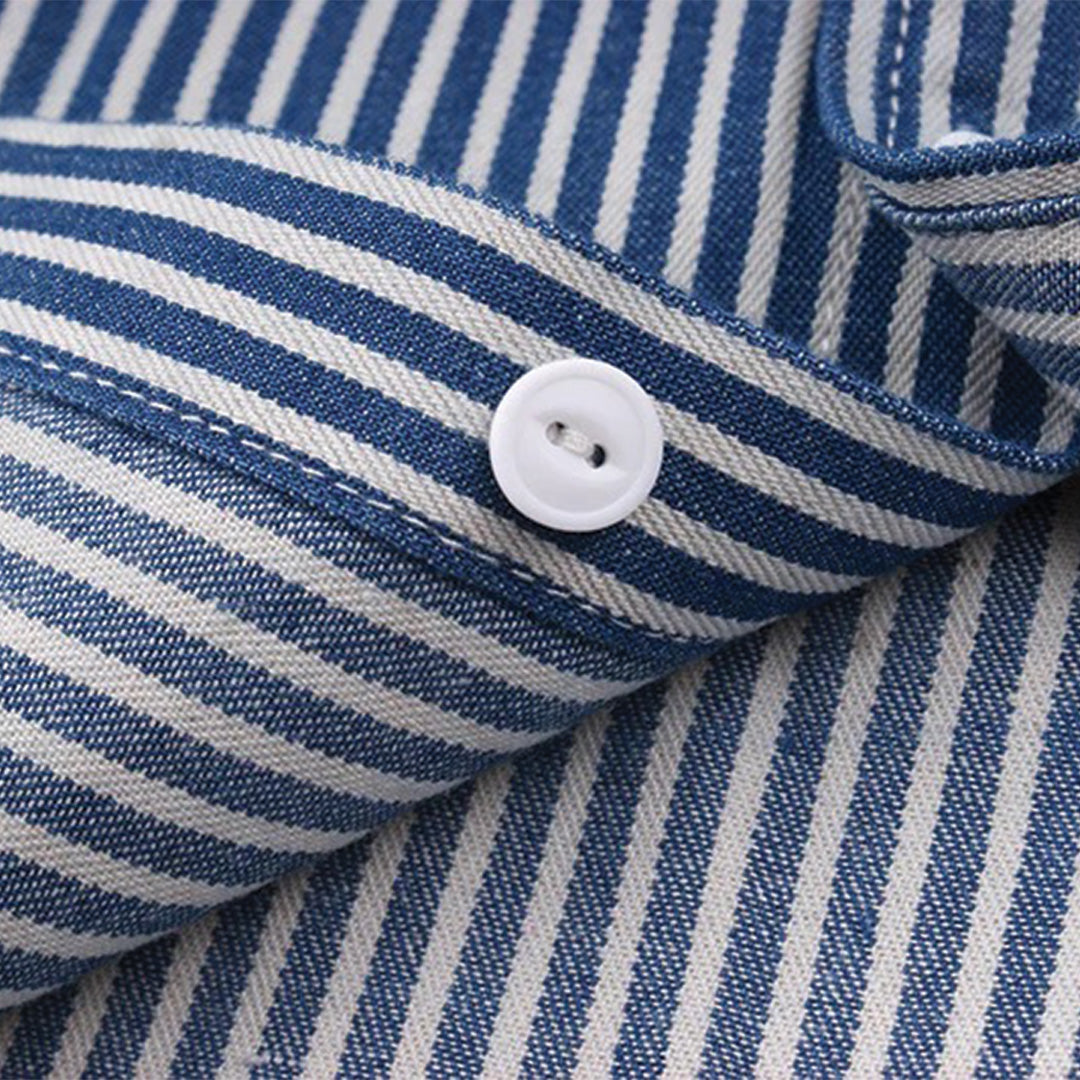 retro striped work shirt