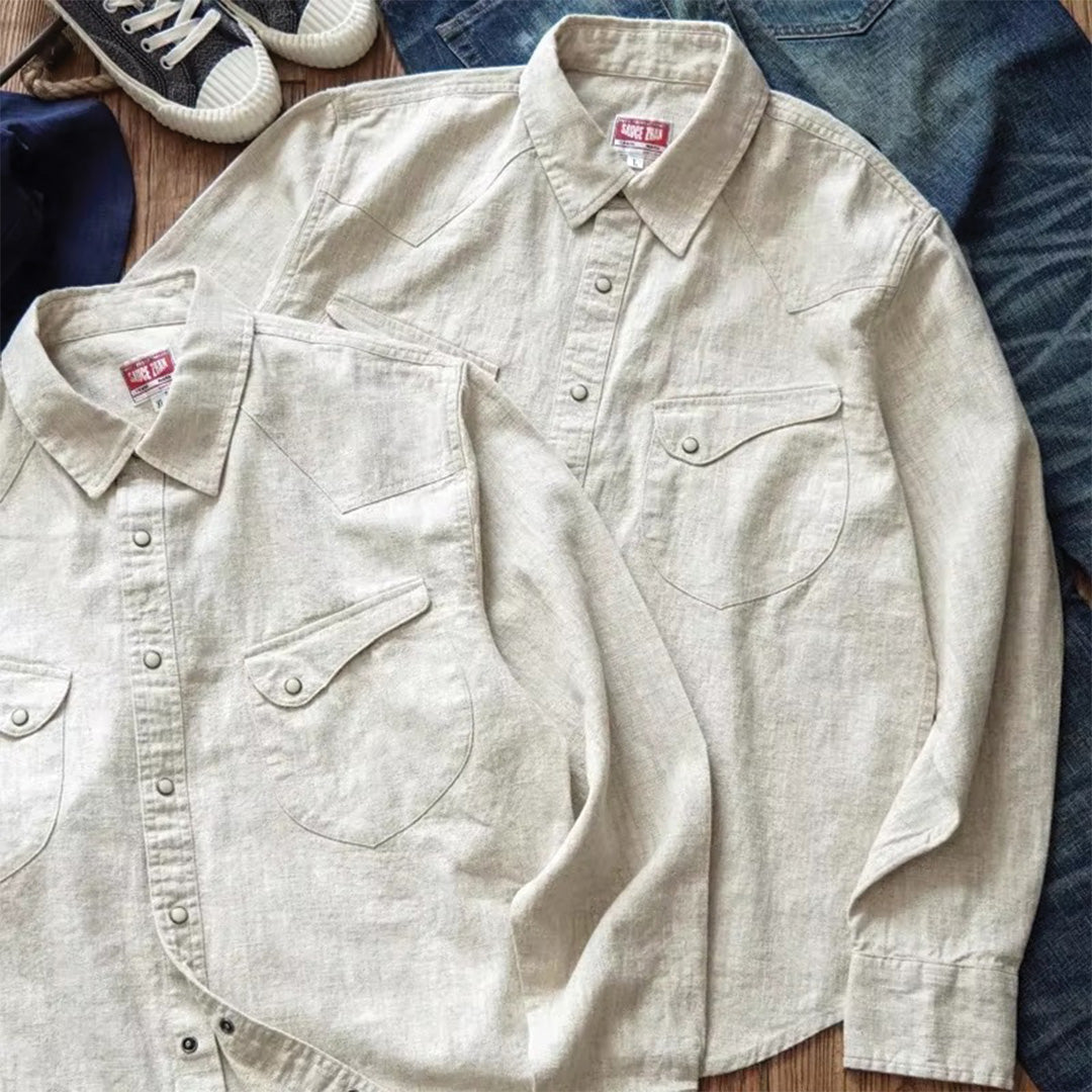 long horn linen shirt