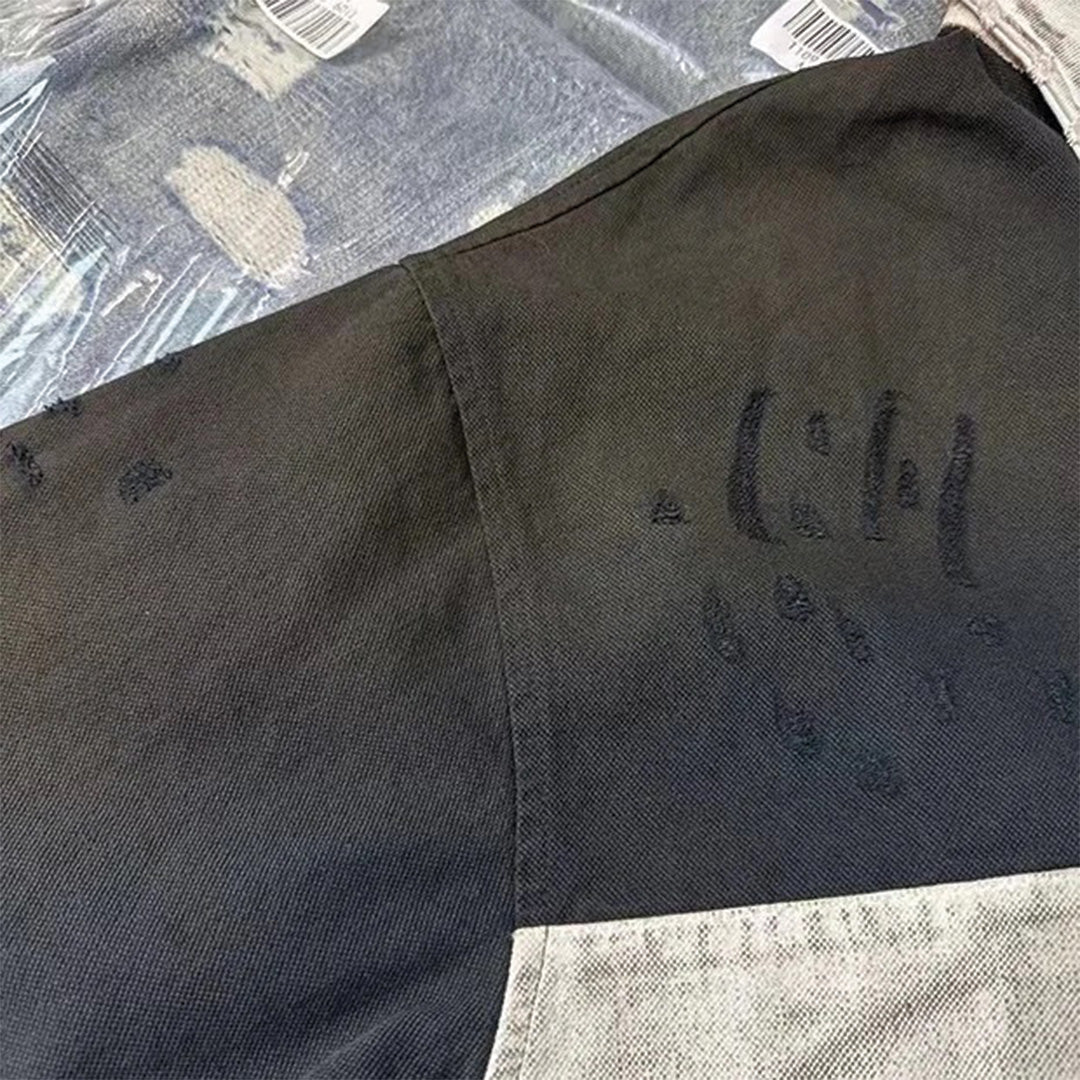 destroyed striped polo shirt