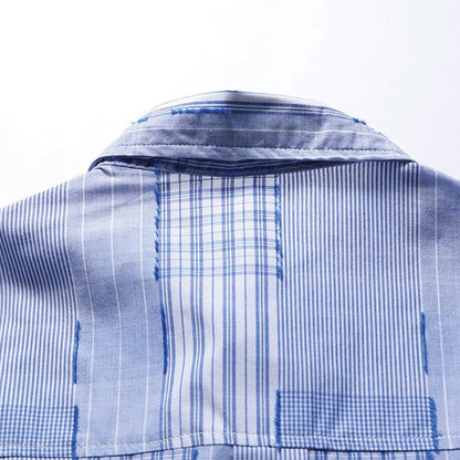 Splice Blue Plaid Shirt