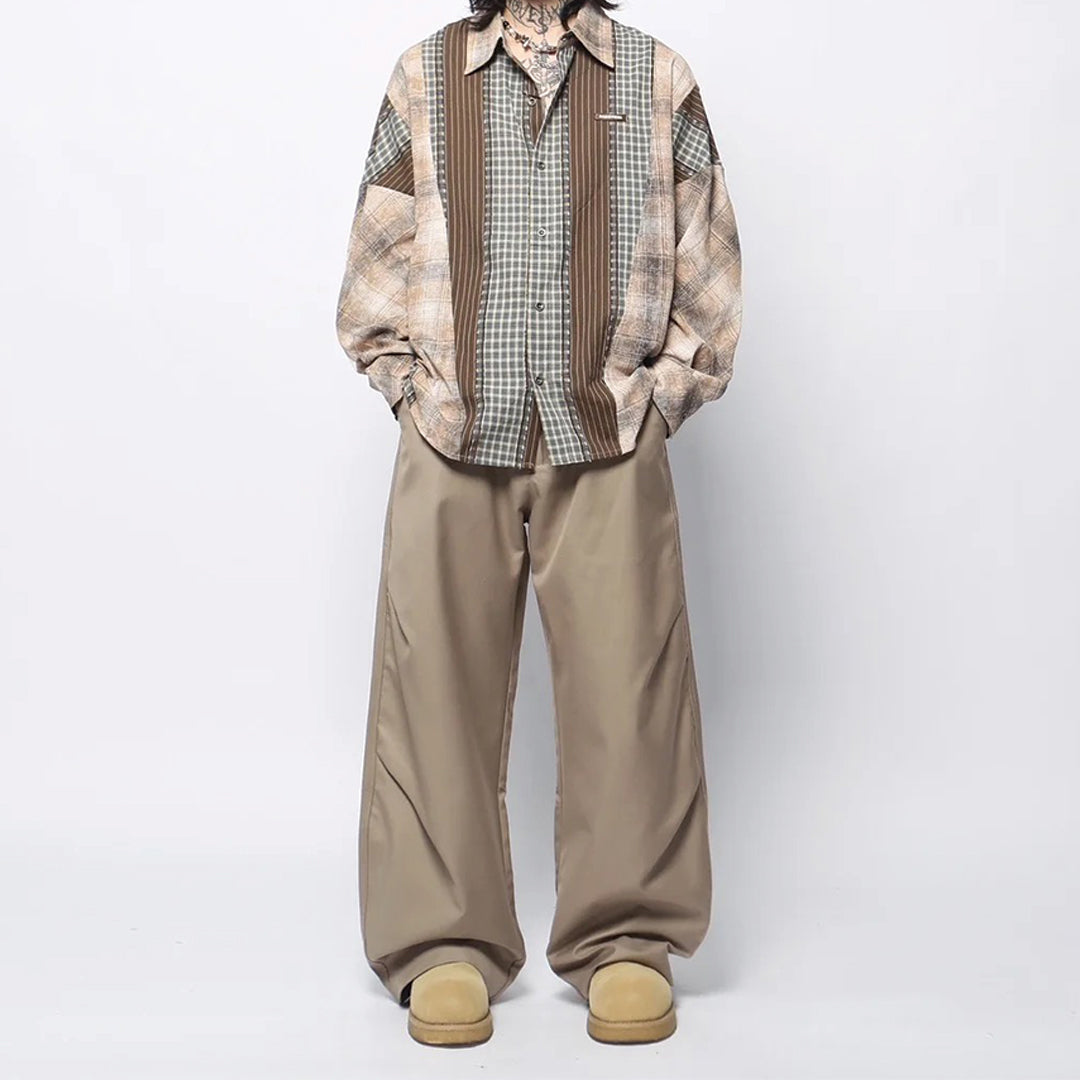 pine plaid colorblock shirt