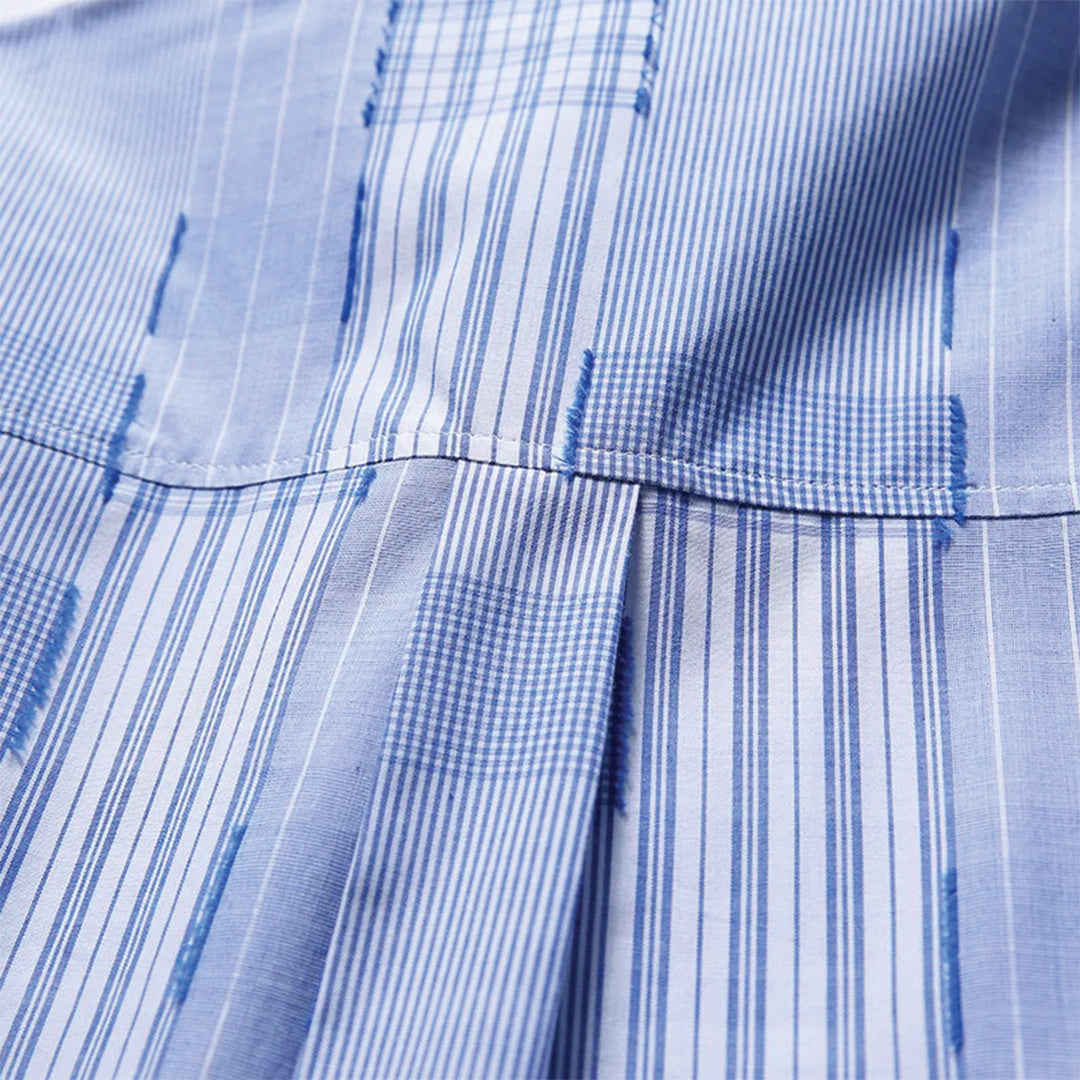 splice blue plaid shirt