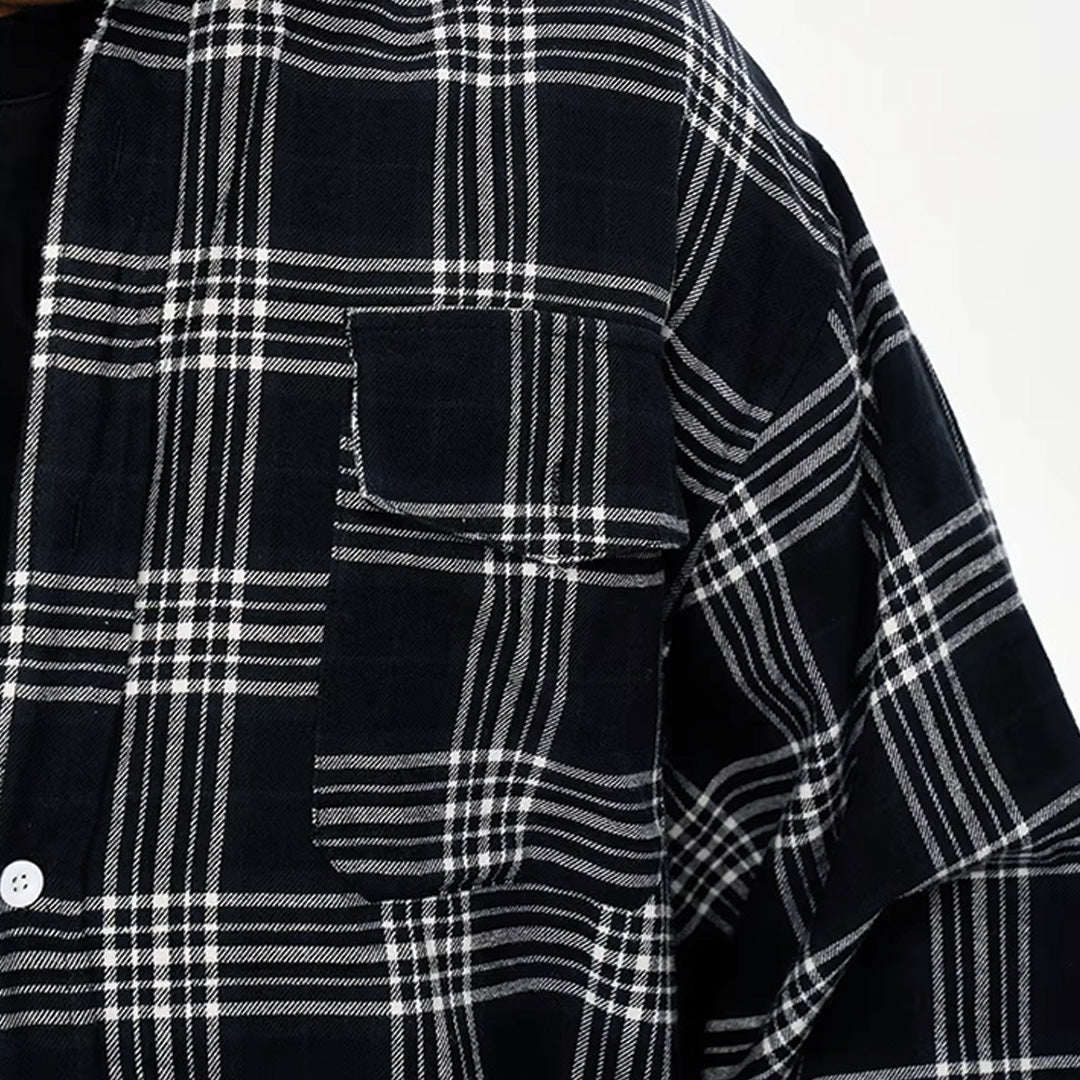 oversized two piece plaid shirt