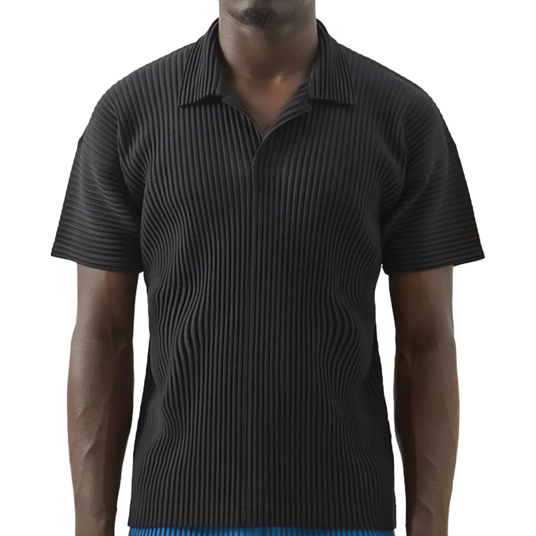 pleated polo shirt
