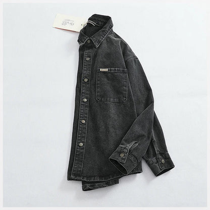 Washed Black Denim Shirt
