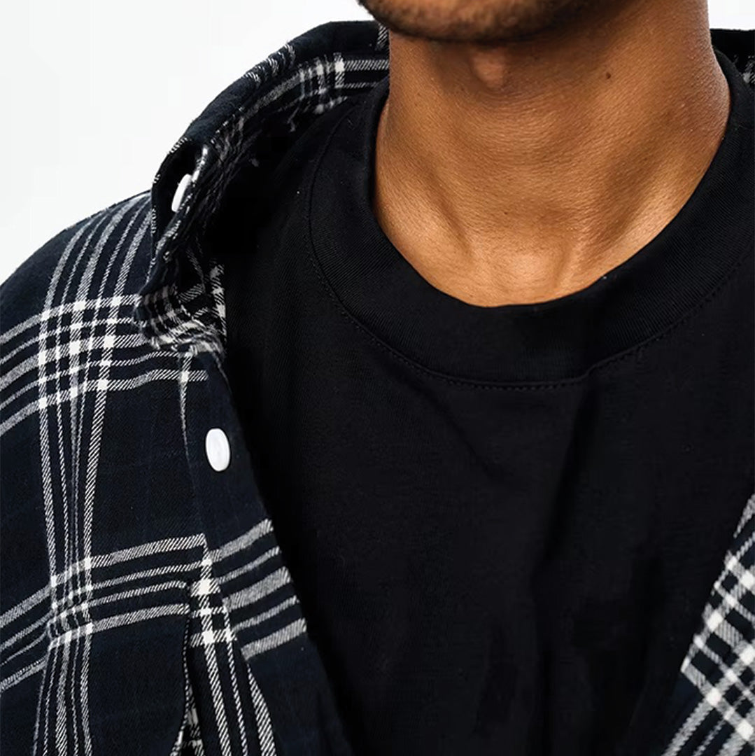 oversized two piece plaid shirt