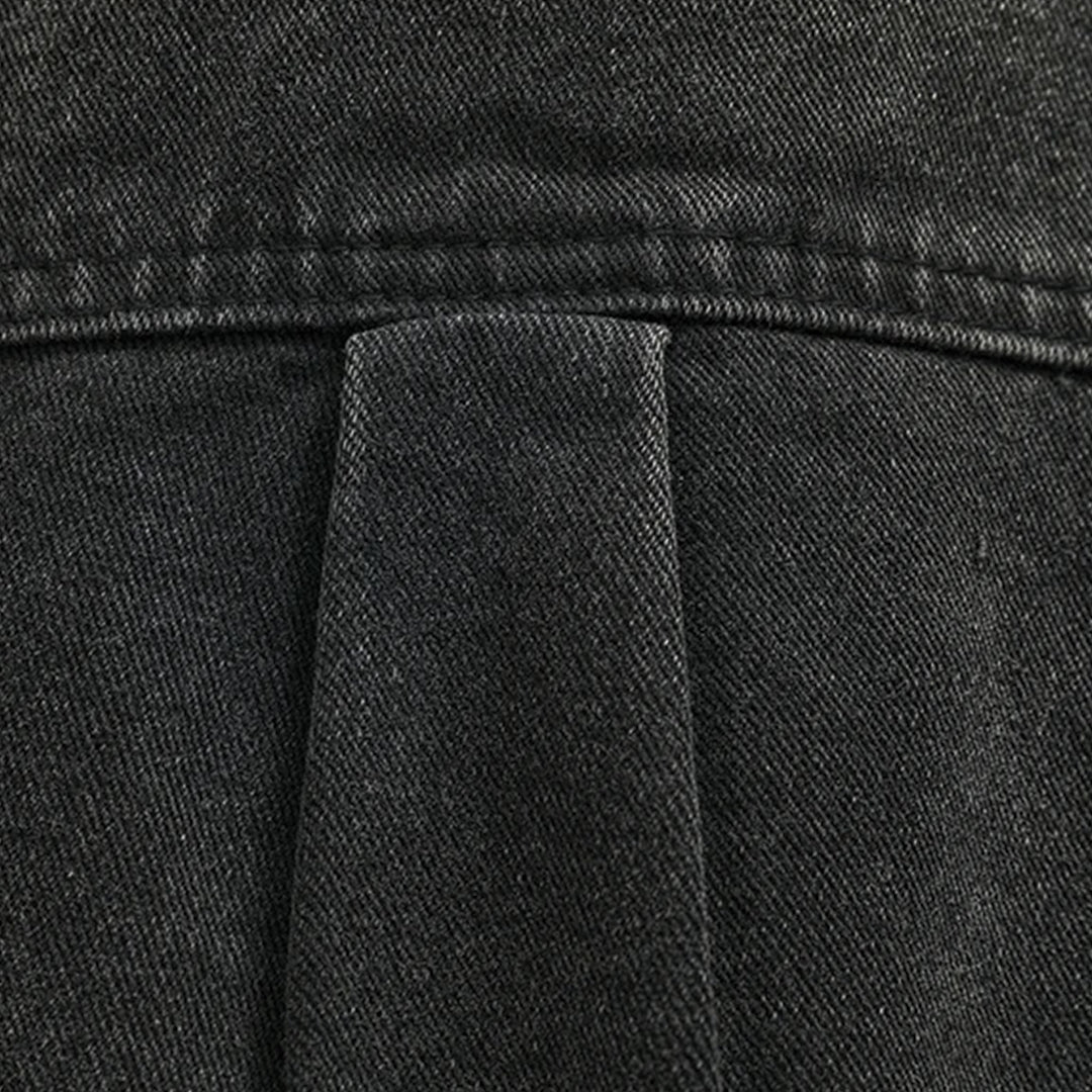 washed black denim shirt