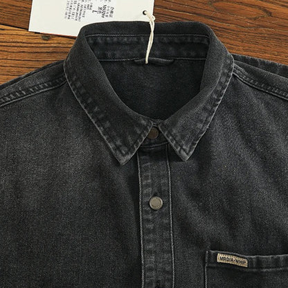 Washed Black Denim Shirt