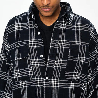 Oversized Two Piece Plaid Shirt