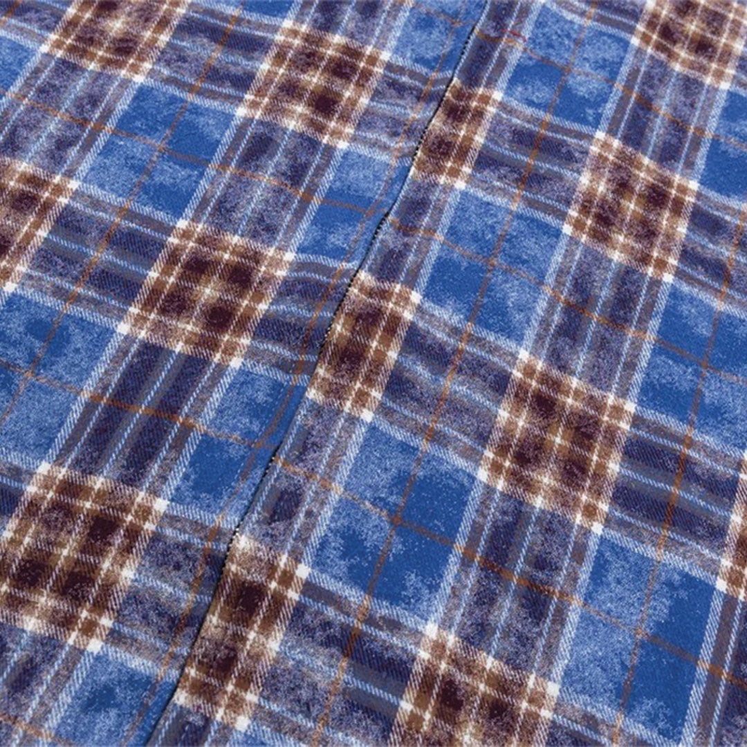 bleached plaid zipper shirt