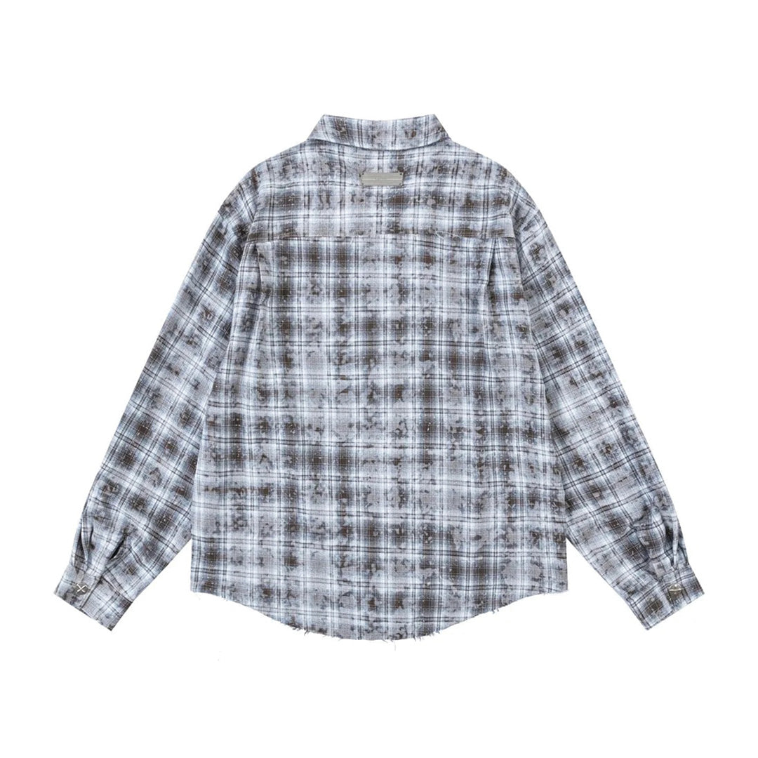 noir bleu distress shirt