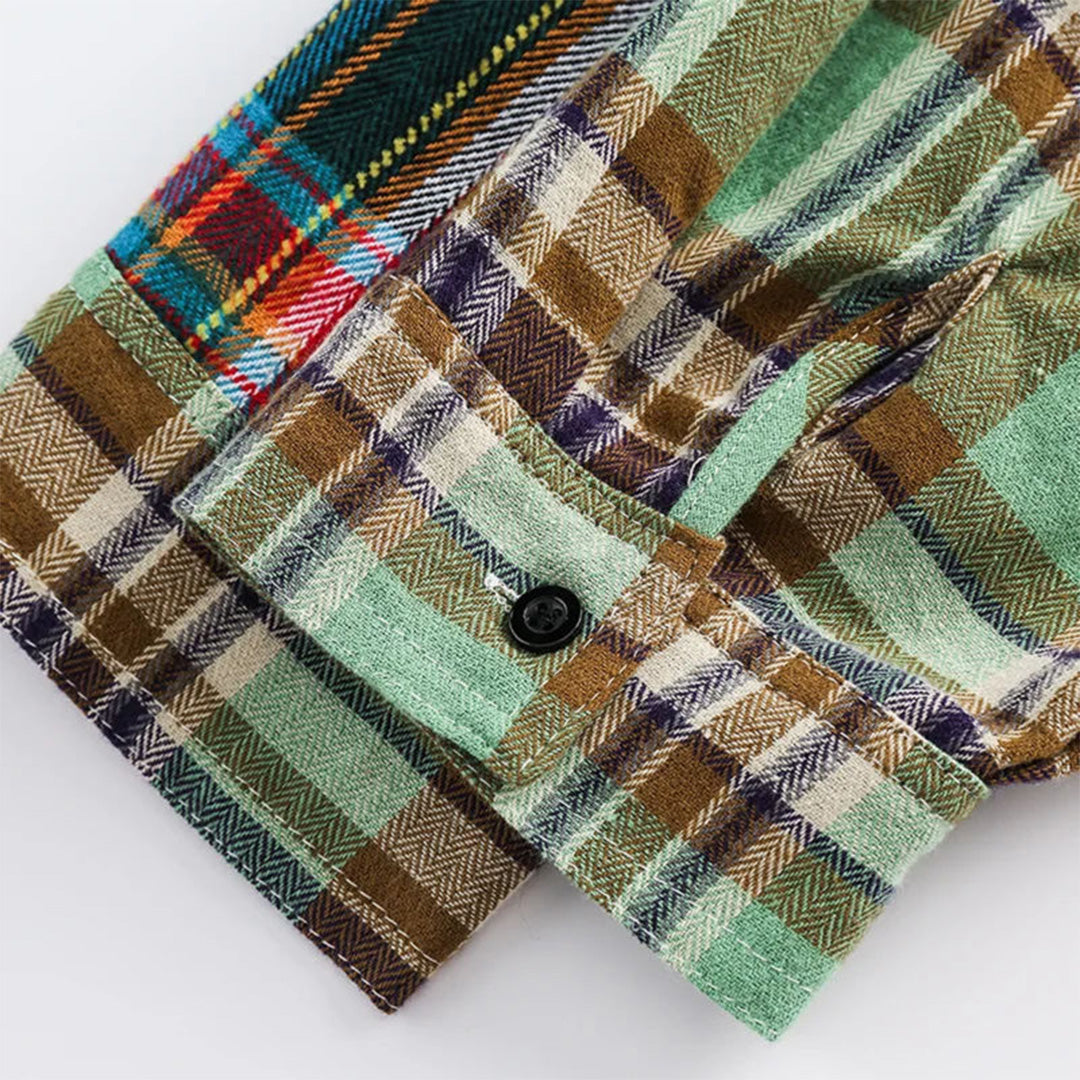 heritage patchwork plaid shirt