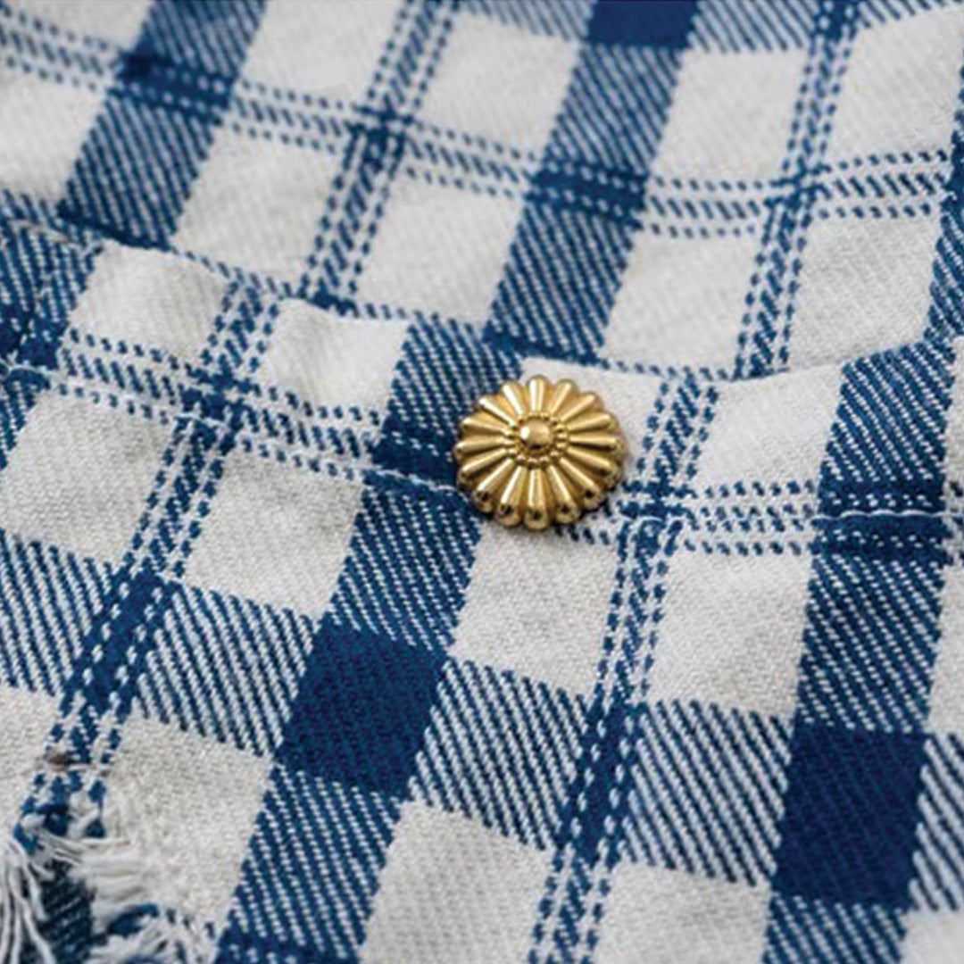 plaid denim clash shirt