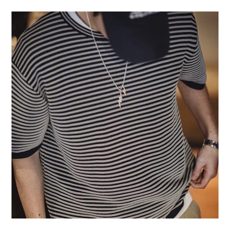 striped contrast t-shirt