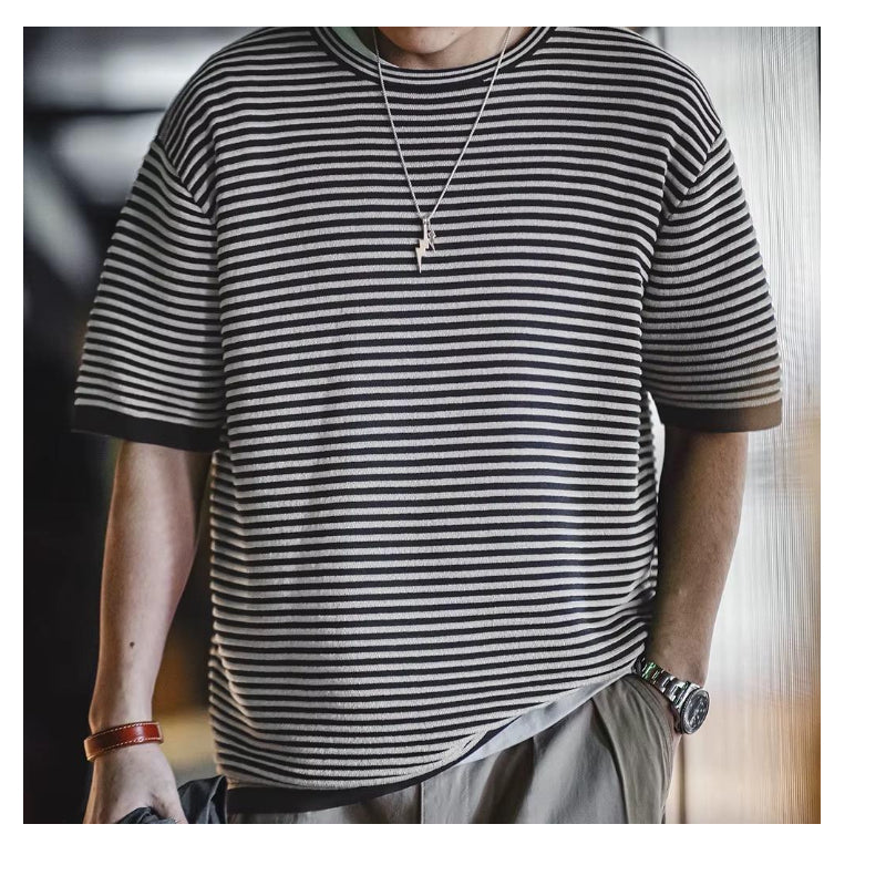 striped contrast t-shirt