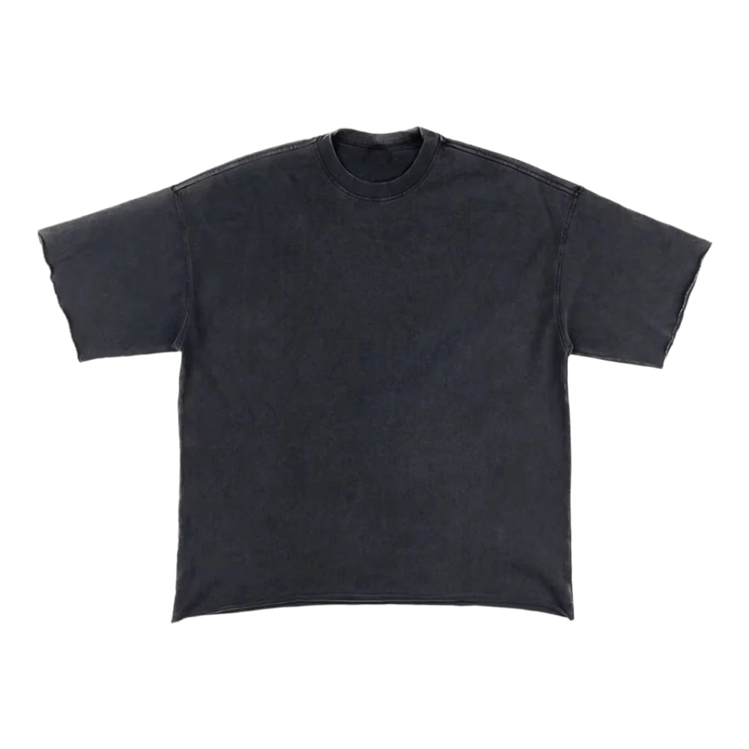 washed black distressed t-shirt
