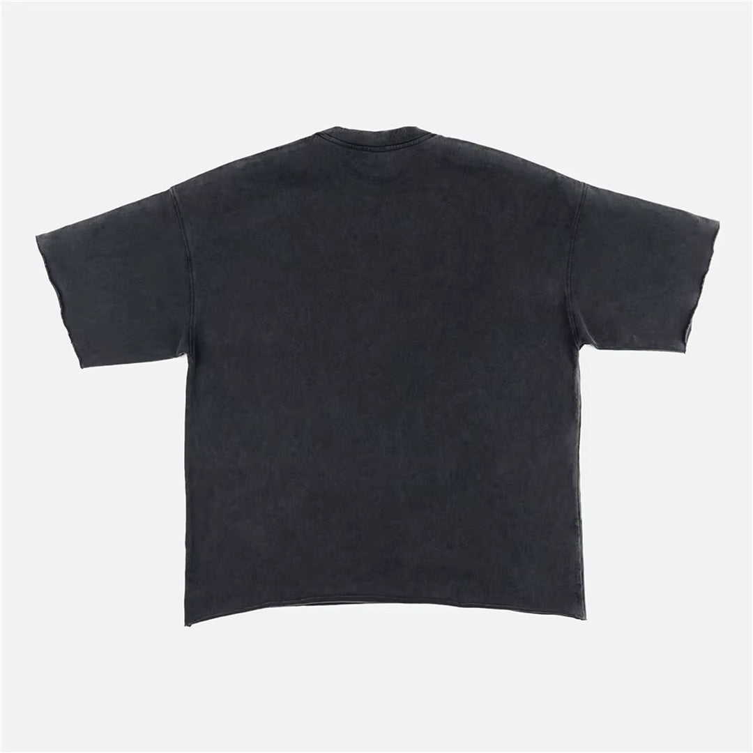washed black distressed t-shirt