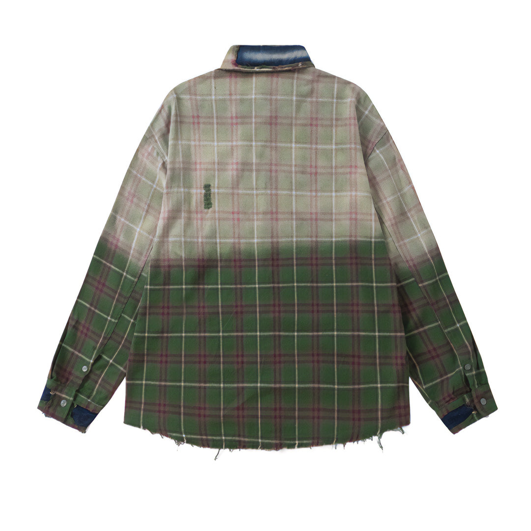 vintage denim plaid shirt