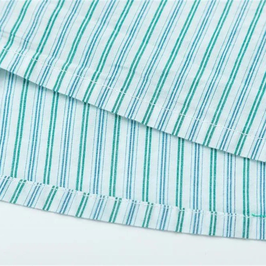mint striped shirt