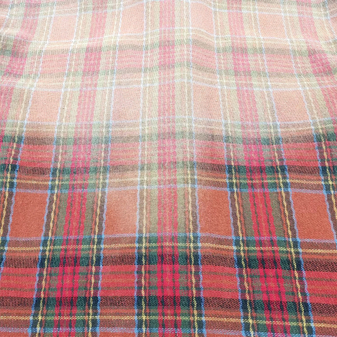 distressed faded plaid shirt